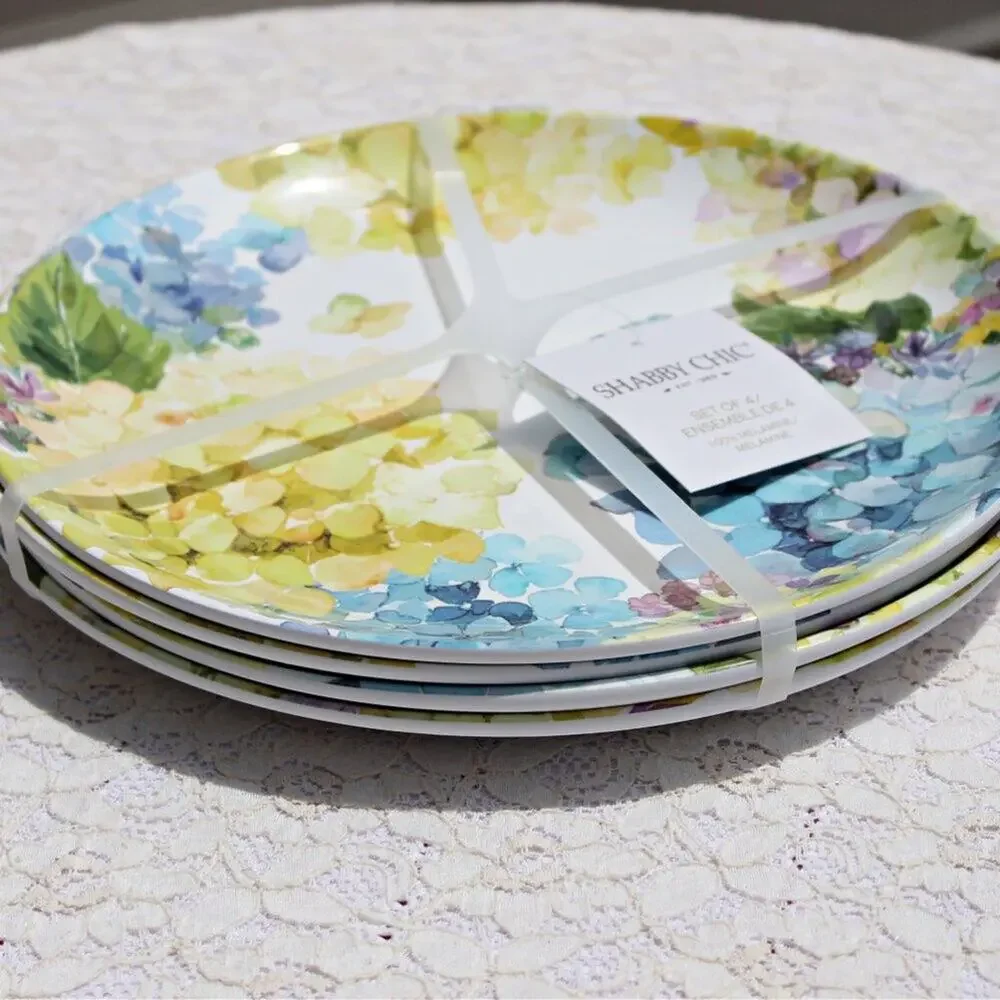 Shabby Chic Set of 4 Melamine 10